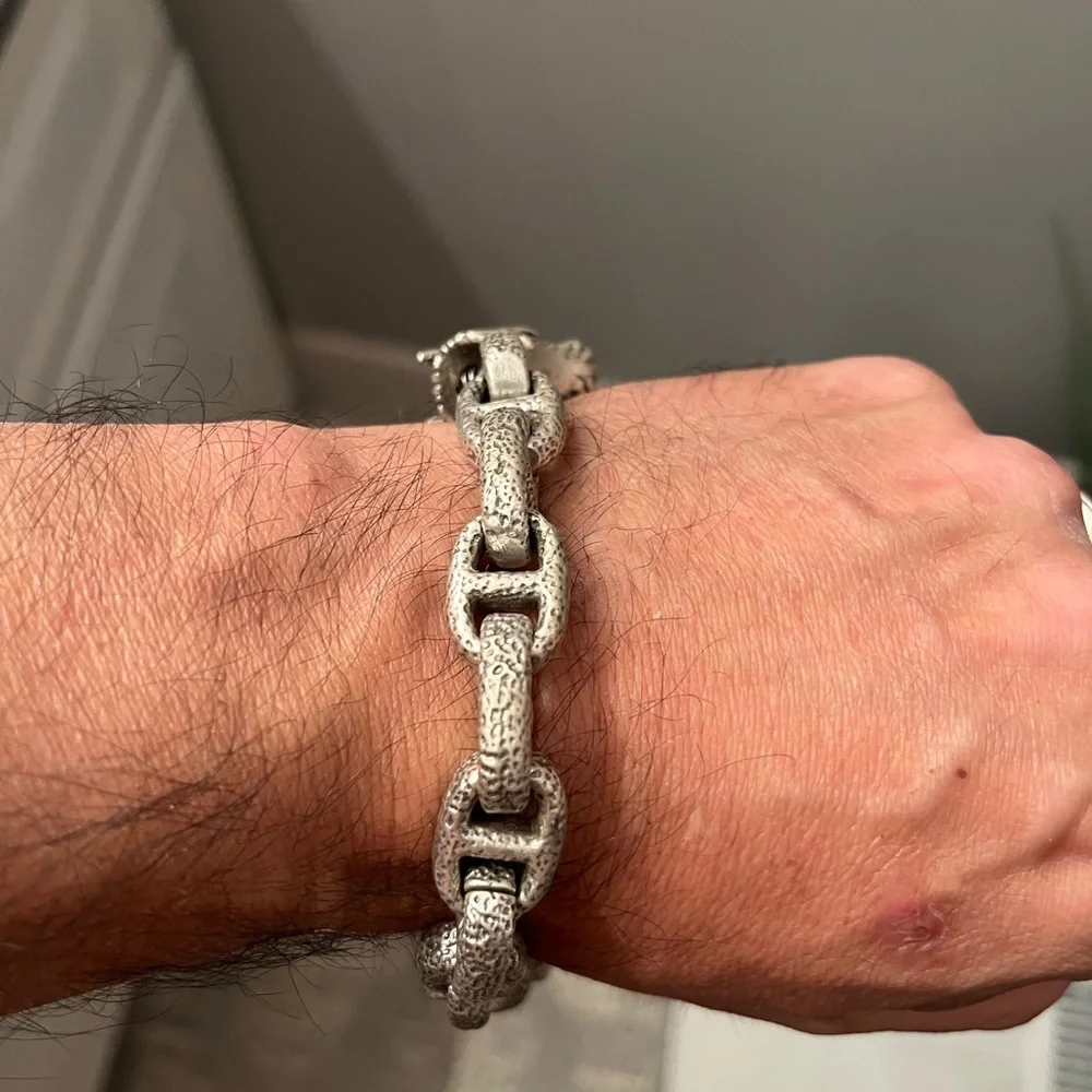 Silver Dragon Head Men's Chain Bracelet - stainless steel